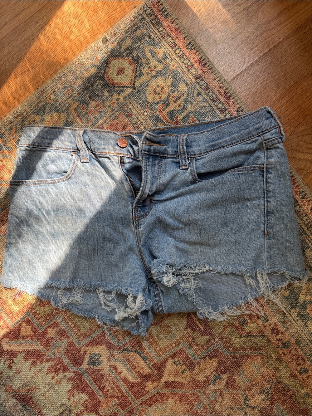Old Navy Light Blue Distressed Denim Jean Shorts
